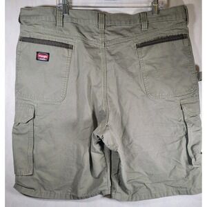 Wrangler Workwear Carpenter Cargo Shorts Mens Size 42 Khaki Ripstop Fabric Tough